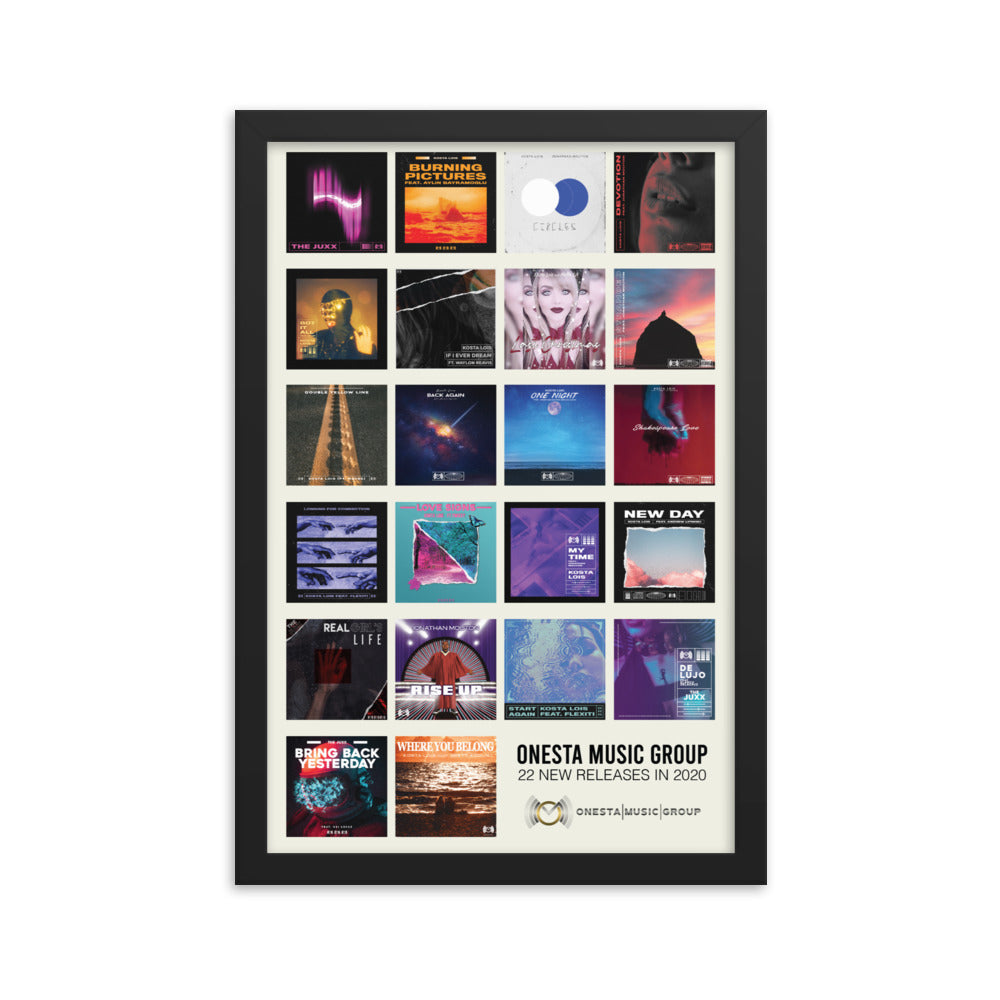 Framed Onesta Music Group poster, "22 in 2020"